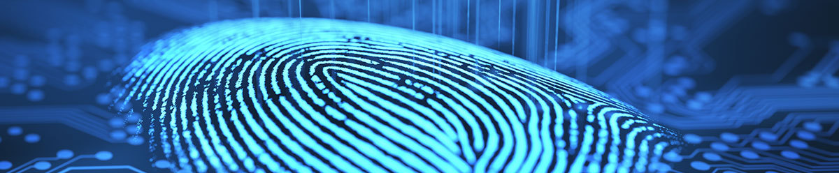 blue background with partial bright blue fingerprint overtop