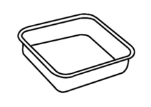 Black outline of square baking pan