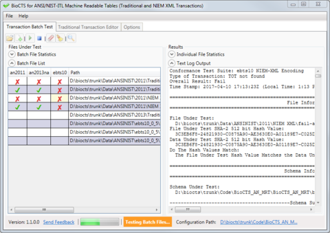 Transaction Batch Testing Multiple ANSI/NIST-ITL Profiles at Once