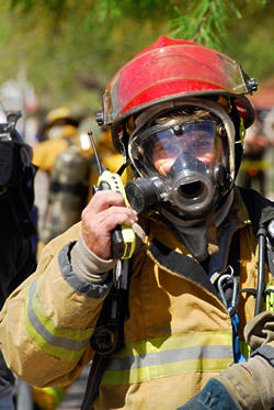 Stock image of a firefighter