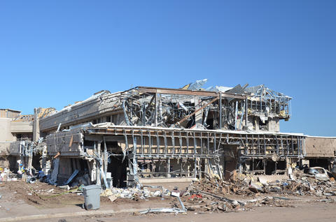 Building that has been destroyed by a tornado