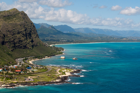 Aerial photo of the Hawaii Pacific University’s Makapuu Campus in Waimanalo, Hawaii on the Island of Oahu, where CMDR is located.