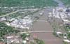 a flooded downtown Cedar Rapids
