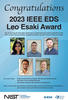 2023年IEEE EDS Leo Esaki奖