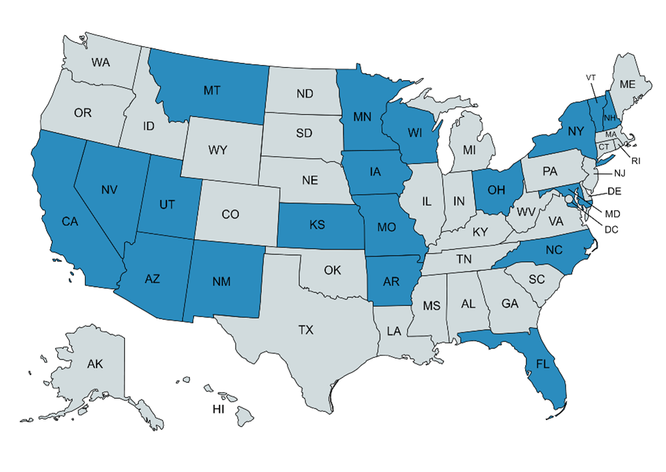 U.S. States that participated in the survey