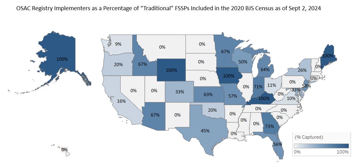 BJS 2020 OSAC Registry Implementer Heat Map 9.2.24