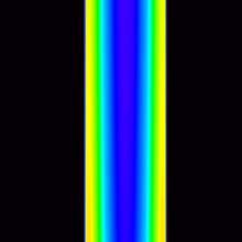 Tall, narrow image with many colors in the middle surrounded by black edge