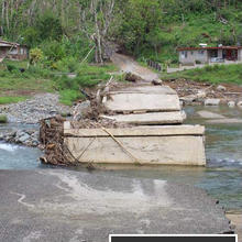 Damaged bridge in Utuado, Puerto Rico
