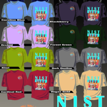 SURF design on assortment of colors for t-shirts