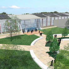 South view of the planned Golisano institute for Sustainability at Rochester Institute of Technology.
