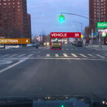 A screenshot of the ETA software displaying its ability to recognize vehicles.