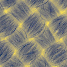 Micrograph shows woven fibers in diagonal pattern. 