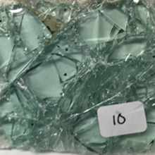 Photo of broken laminated windshield glass