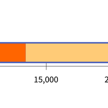 A horizontal rectangle filled with colored segments representing different parts of the SARS-CoV-2 genome. The Spike, E, M, and N genes are labeled.