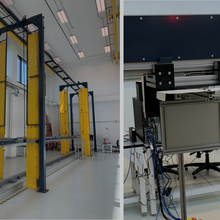 Pictures of the linear motion system in the detector testing facility