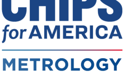 CHIPS for America Metrology Community in blue text with a blue to red gradient line