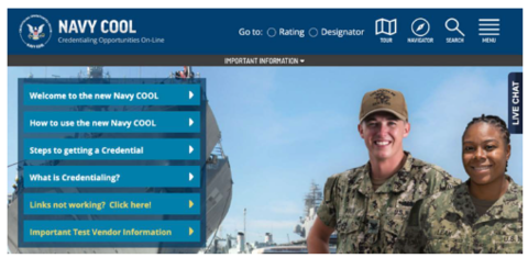 Navy COOL website image