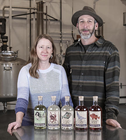 heather and sean of Port Chilkoot Distillery