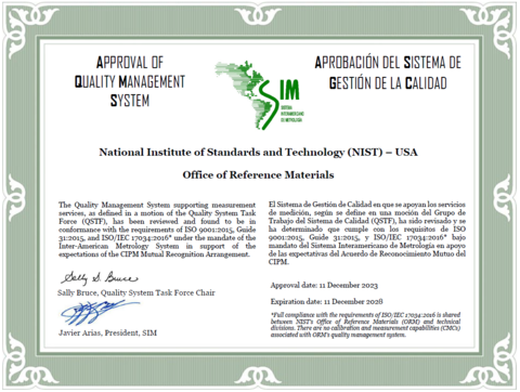 Approval of Quality Management System