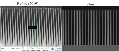 Improved grating sidewall quality