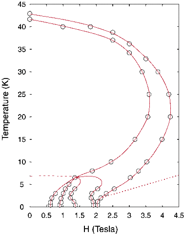 HoMnO3 B, T phase diagram