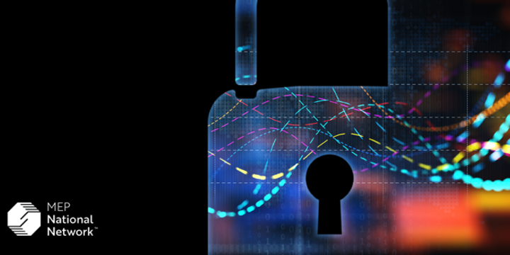 cybersecurity with a digital lock 