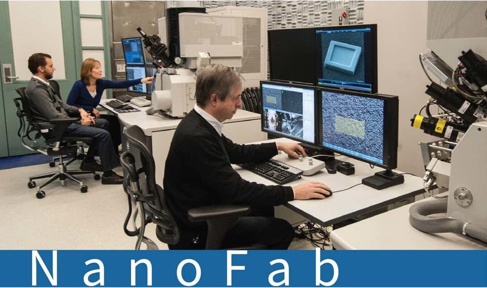 Center for Nanoscale Science and Technology staff working with state-of-the-art NanoFab tools