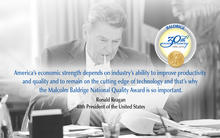 America’s economic strength depends on industry’s ability to improve productivity  and quality and to remain on the cutting edge of technology and that’s why  the Malcolm Baldrige National Quality Award is so important. Ronald Reagan 40th President