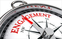 Engagement red word on compass