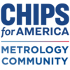 CHIPS for America Metrology Community in blue text with a blue to red gradient line